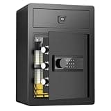 2.5 Cub Safe Box, Large Safe with Drawer & Fingerprint Lock, Security Steel Home Safe with Door Organizer & Adjustable Shelf, Digital Safe for Home Office