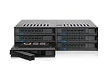 ICY DOCK MB326SP-1B 6-Bay 2.5” SATA/SAS SSD/HDD Hot-Swap Mobile Rack Enclosure with Tool-Less SSD Mounting System for 5.25” Drive Bay (6 x SATA 7pin)