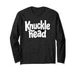 Knucklhead Black n White Text Long Sleeve T-Shirt