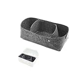 Hamans Felt Liner Insert Dark Gray Compatible For Stanley Classic Lunch Box 10QT(9.4L) Lightweight Anti-Rattle Protective Organizer with Removable Dividers for Camping Accessories