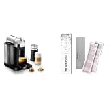 Nespresso Vertuo Coffee and Espresso Maker by Breville, Chrome with Aeroccino Milk Frother Descaling Kit