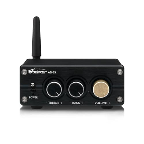 AS-33 Audio Bluetooth Stereo Amplifier, 2 Channel Home Audio Component Amplifiers for Passive Speakers, Mini Class D Amp Receiver 200W for Indoor/Outdoor/Garage/Ceiling/Bookshelf Speaker
