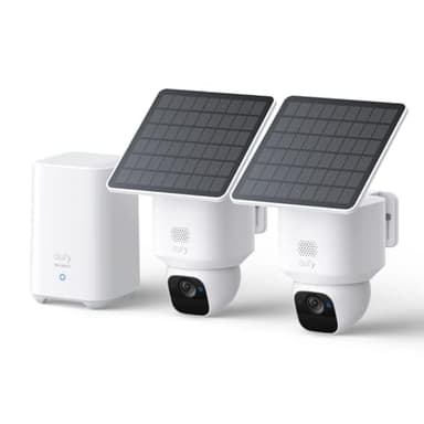 eufy Security SoloCam E30, 2-Cam Kit, Security Cameras Wireless Outdoor, Solar Camera Outdoor Wireless, 360° Pan, AI Tracking, 2K Clarity, No Monthly Fee (Renewed)
