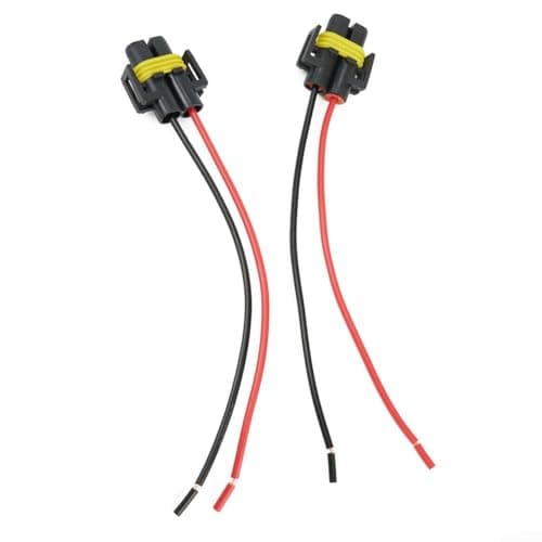 FABULETTA 2pcs H11/H8 Female Connector Adapter Wiring Harness Socket for LED Fog Light Replacement – 12V-24V, Heat-Resistant Nylon, 5.7-Inch Pre-Wired
