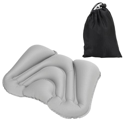 ZMellifluent Folding Ultralight Inflatable Lumbar Travel Pillow, Compact Ergonomic Back Support Pillow, Adjustable Inflating Lumbar Support for Airplane Office Car Seat with Storage