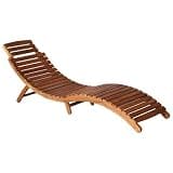 POUFGDR 2 Piece Wooden Sun Loungers Set with Table and Cushions, Solid Acacia Wood Patio Daybeds for Garden, Foldable Outdoor Lounge Chairs 2 Pack