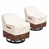 JinHrtoyi Outdoor Chair Covers 2 Pack,30Wx34Dx38H inches Patio Chair Cover,100% Waterproof Heavy Duty Outdoor Furniture Covers Waterproof,Beige&Brown Modern Style Patio Furniture Cover