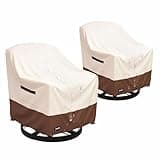 JinHrtoyi Outdoor Chair Covers 2 Pack,30Wx34Dx38H inches Patio Chair Cover,100% Waterproof Heavy Duty Outdoor Furniture Covers Waterproof,Beige&Brown Modern Style Patio Furniture Cover