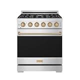 30 Inch Professional Liquid Propane with Precision Knob Control in Stainless Steel/Bronze