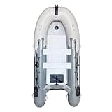 3.6m Inflatable Boat, Tender,Rigid Aluminium Alloy Floor, 1.2mm PVC for 4 Adults+ 1 Kid (Dark Grey + Light Grey)