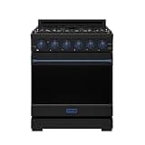 30 Inch Professional Gas with Precision Knob Control in Black/Blue