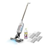 Shark VACMOP Reveal Cordless Hard Floor Cleaner, Vacuum & Spray Mop, Powerful Suction, Lightweight, Illumination Light, 4 Disposable Pads, 12oz Pet Multi-Surface Cleaning Solution, Ivory, VM401IV