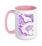 Purple Cloud Star Purple Graphic Ceramic Mug, Pink/White, 15oz