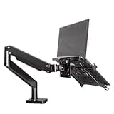 G40 FP 2 in 1 Gas Spring Arm 22-40 Inch Screen Desktop Monitor Holder 3-15kg 10"-17" Laptop Stand Mount USB(Matte Charcoal)
