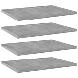 LPERTGFHU Bookshelf Boards 4 pcs Concrete Gray 15.7x11.8x0.6 Inch Engineered Wood Shelves for Wall Storage Organization Replacement Panels
