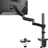 MOUNTUP 27 inch Extra Long Monitor Arm, Single Desk Mount for 22-32 inch, Tall Monitor Stand Holds 4.4-19.8lbs, Height Adjustable Monitors Stand for Desk with C-Clamp/Grommet Base, Black