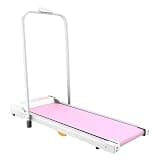 AKHLSASK Under Desk Treadmill with Incline, 2 in 1 Walking Pad Treadmill, Portable Walking Jogging Machine with Handle, Remote Control & LED Display for Home Office (Pink)