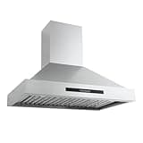 PROLINE 36-Inch Wall Mounted Range Hood, Ducted, 600 CFM, Stainless Steel Panel, LCD Touch, 4 Speed, Dream Home Series, PLSW KING AIR.36, Kitchen Range Hoods