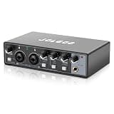 Jolgoo 2x2 USB Audio Interface, 24-Bit/192kHz Professional Audio Interface for Recording, Streaming and Podcasting, with +48V Phantom Power, Low Latency, Works with Mac/PC/Smartphone