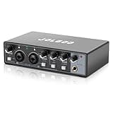 Jolgoo 2x2 USB Audio Interface, 24-Bit/192kHz Professional Audio Interface for Recording, Streaming and Podcasting, with +48V Phantom Power, Low Latency, Works with Mac/PC/Smartphone
