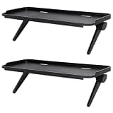 ibasenice 2pcs Monitor Storage Shelf for TV, Top Mounted Screen Tray,No Drill Adjustable Shelf Organizer for Monitor, TV Accessories, Router, Remote and Media Devices