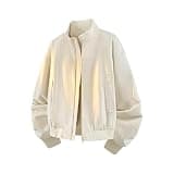 Beessbest Jackets for Men Big and Tall Full Zip Up Stand Neck Bomber Jacket