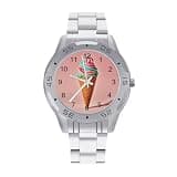 NTVOWPZO Three-Hand Analog Stainless Steel Watches for Men Easy Reader