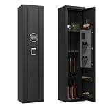 Fully Assembled Gun Cabinet for Home,2-3 Gun Safe with Electronic Lock & LED Alarm Light Gun Locker, Gun Cabinets for Rifles and Shotguns, Gun Safe for Rifles and Pistols with Removable Racks