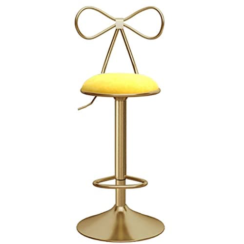 URINGO Round Breakfast Bar Stools Velvet with Footrest Back for Counter Pub, Retro Swivel Kitchen Chairs Gas Lift Height Adjustable Stool with Golden Metal Legs Padded Upholstered Seat