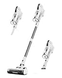 Cordless Vacuum Cleaner, 600W 50KPA 70Mins Runtime Fast Charging Vacuum Cleaner, Self-Standing LED Light Touch Screen Stick Vacuum for Home Light Weight,for Pet Hair/Carpet/Floor, White