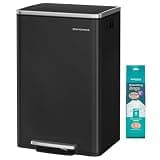 SONGMICS Trash Can, 13-Gallon, Steel, Soft-Close Lid