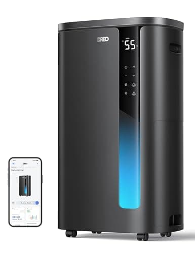 DREO 73 Pint Smart Dehumidifier for Basement, Home & Large Room up to 2000 Sq Ft, Energy Star 6.0 Dehumidifier with Drain Hose, Quiet 42dB, Auto Humidity Control, 3 Fan Speeds, Timer, Continuous Drain