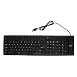 MOPFOL 109-Key Foldable Silicone Keyboard – Water Proof USB Wired Flexible Keyboard for Desktop Laptop, Quiet Typing Portable Design