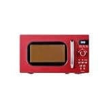 Retro Small Microwave Oven 0.7 Cu Ft 700W Compact Size With 9 Preset Menus Position-Memory Turntable Mute Function Countertop D