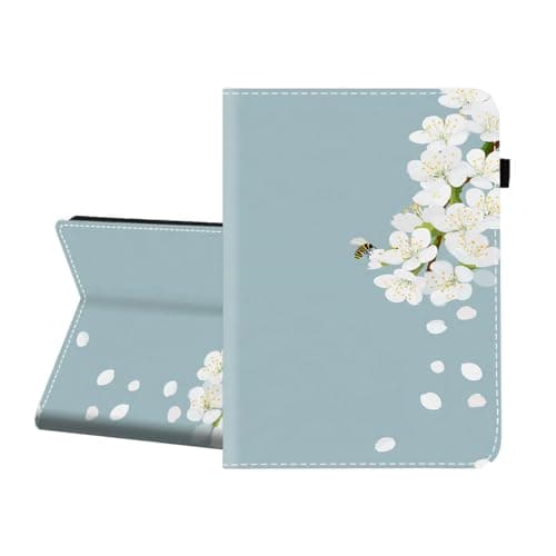 CICPLKSE Case for Samsung Galaxy Tab S10 Lite/ S10 FE/ S9 FE 10.9 Inch/ S9 11 Inch,Premium PU Leather Cover with Auto Sleep Wake,Cherry Blossom Bee