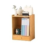 WANGHAI2024M Bookcases Minimalism Bamboo Tabletop Bookshelf with Drawer Home Dormitorie Storag Rack