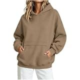 Beessbest Hoodies for Women Long Sleeve Fleece Lined Sweatshirts Khaki