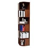 AYAWNGJ Corner Bookshelf, 6 Tier Freestanding Wooden Corner Bookshelf with Baffle Design, 69" H Standing Bookshelf, Bookcase Display Cabinet for Home Office Living Room Bedroom Etc