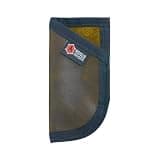 Recycled Firefighter EDC Pocket Caddy - Front Pocket Organizer - Built from Retired Fire Hose - Made in USA - 5.75x3 Inch - Left - Brown Leather