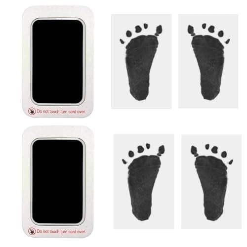 Plastic Inkless Baby Hand and Footprint Kit,Clean-Touch Ink Pad Kit,Safe No Mess Printing Infant Hand Foot Stamp Newborn Inkless Print Pads Perfect Keepsake Or Gift for Family