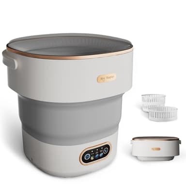 Mini Laundry Machine 16L — Foldable Portable Laundry Machine and Spinner for Baby Clothes, Underwear, Socks; Ideal for Travel, Dorms, Camping