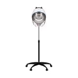 Saicool Hair Dryer, Professional Adjustable Hooded Floor Hair Bonnet Dryer Stand Up Hair Dryers with Rolling Base for Home Salon Spa Beauty Equipment, Black (White)