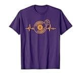 Great Vinyl Record Heartbeat Design Turntable DJ T-Shirt