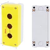 Hosrivae Bellmei Push Button Switch Control Box, IP65 Waterproof Enclosure, ABS+PC Electrical Housing With Knockout, Yellow, Gang(3 Holes)