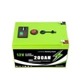 MDHZRRXCQ 12V 200AH Solar Battery Lithium Deep Cycle Battery, Integrated BMS-Perfect for Solar Systems Campers, Boats Cabin Power(200Ah Portable Power)