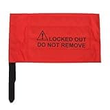 Safety Lockout Bag, Heavy Duty Wear Red Warning Lockout Tagout Bag with Printed Safety Signs for Vehicle Controller Buttons and Oversized Plugs