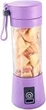 Wireless portable juice cup, double-click to start personal juice blender, with filter and 6 stainless steel blades, 12.8 oz rechargeable portable sports camping smoothie blender