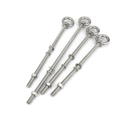 20-300MM Extended Long Eye Bolt Stainless Steel 304 DIN580 Metric Thread M4-M20 Lifting Eye-Bolt Screw with Nut and Washer(M10X120mm)