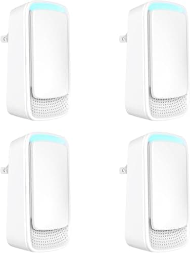 Plug In Air Ionizers - Negative Ion Technology Air Purifier - Quiet Operation Air Freshener for Home, Bedroom, Office, Garage Room - Portable Air Purifiers Odor,Pets Smell - Air Cleaner White (4 Pack)