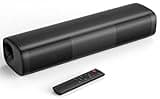 Saiyin Sound Bar for Smart TV, 11.7-inch Soundbar with Bluetooth 5.3/Optical/Auxiliary Inputs, Small Size & Big Power, 48W Peak Power Compact Sound Bar for TV, PC, Gaming, Powered by an AC Adapter